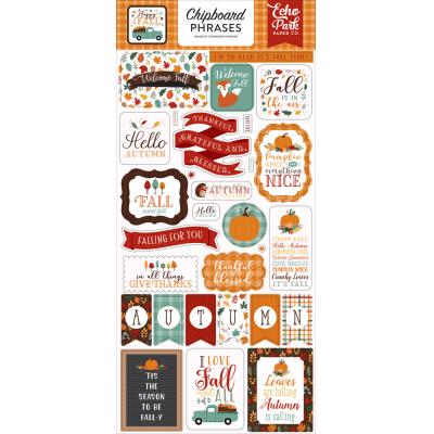 Echo Park Happy Fall Sticker - Chipboard Phrases